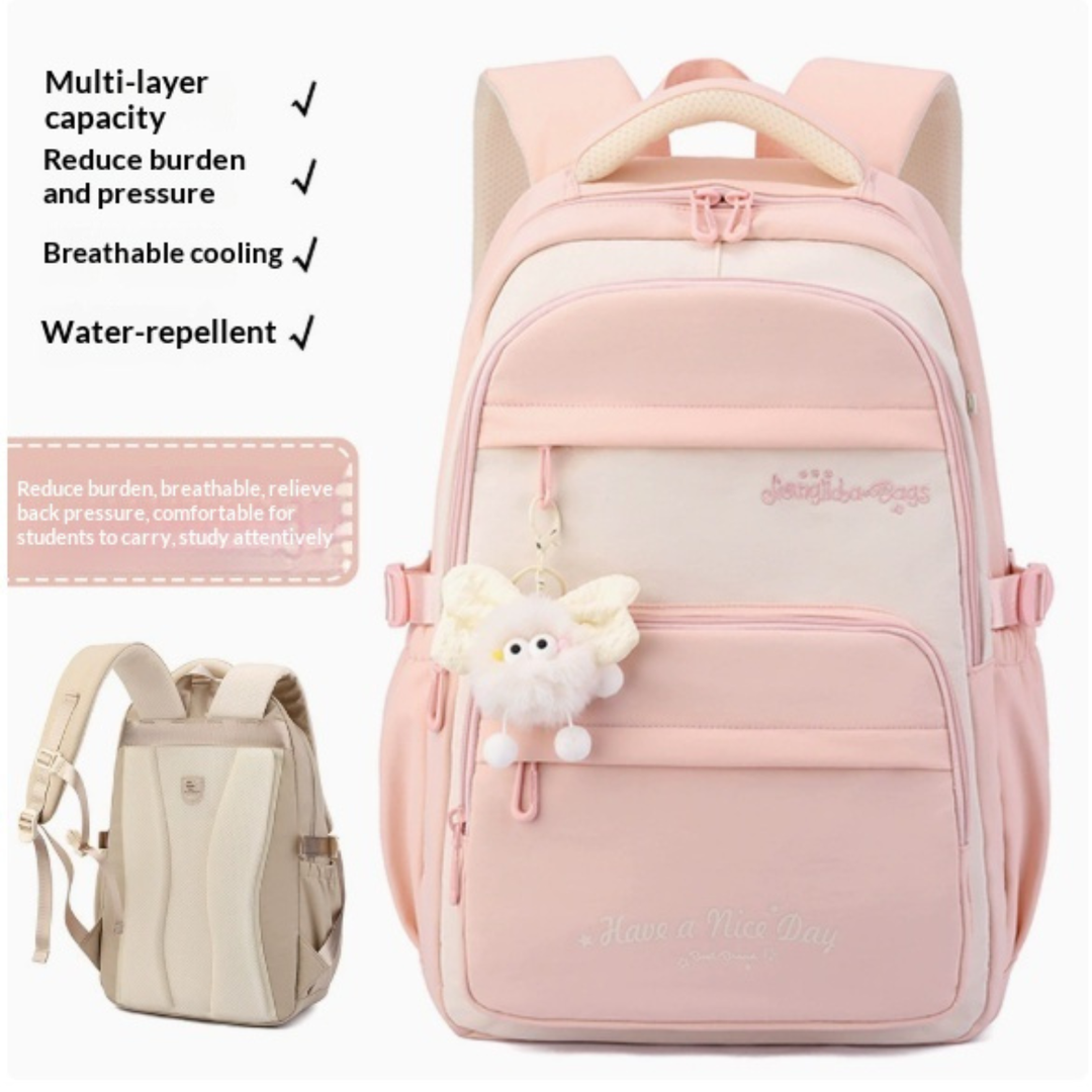 Three-piece Cartoon-print Set Backpack