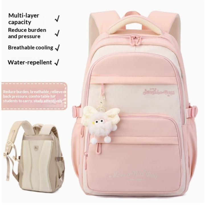 Three-piece Cartoon-print Set Backpack