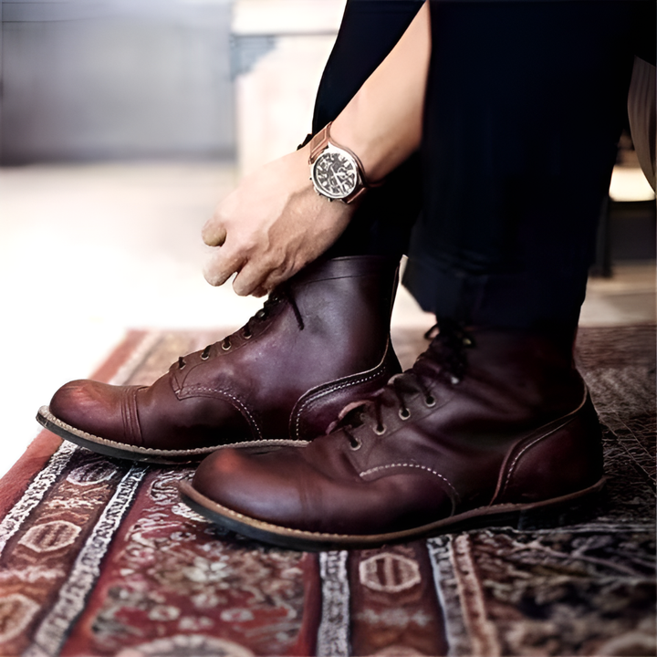 Vintage Lace-Up Boots for Men