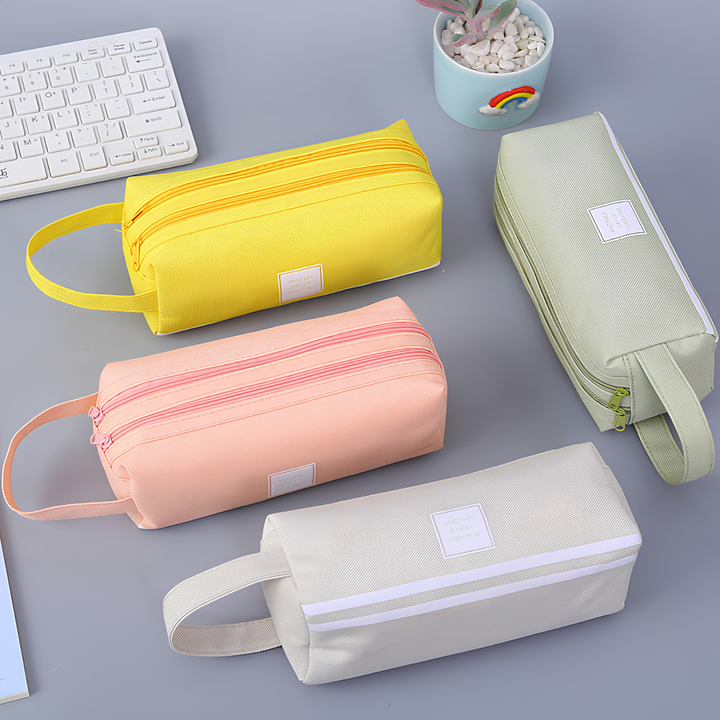 Canvas Double-Layer Stationery Box