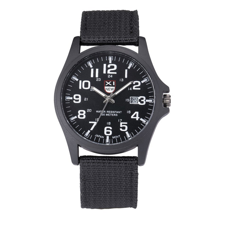 Robust Military-Style Watch with Illuminated Dial