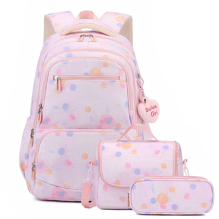 Three-piece Cartoon-print Set Backpack