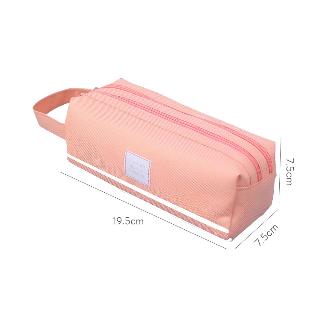 Canvas Double-Layer Stationery Box