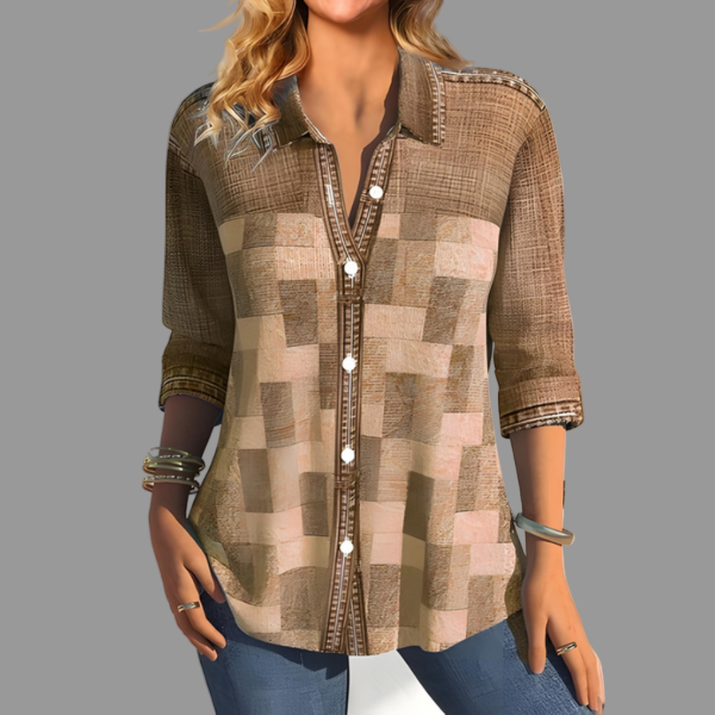 Women’s Button Fasten Down Blouse – Venalin Everyday Style