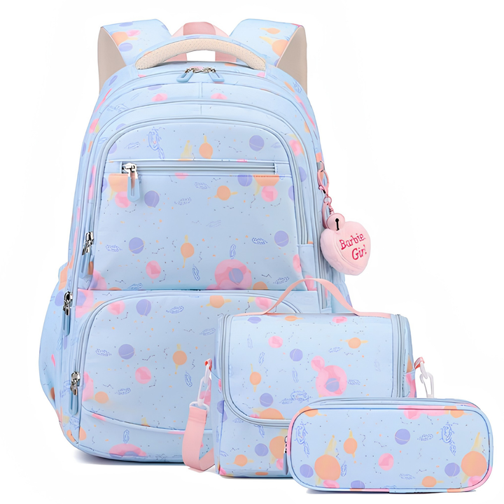 Three-piece Cartoon-print Set Backpack