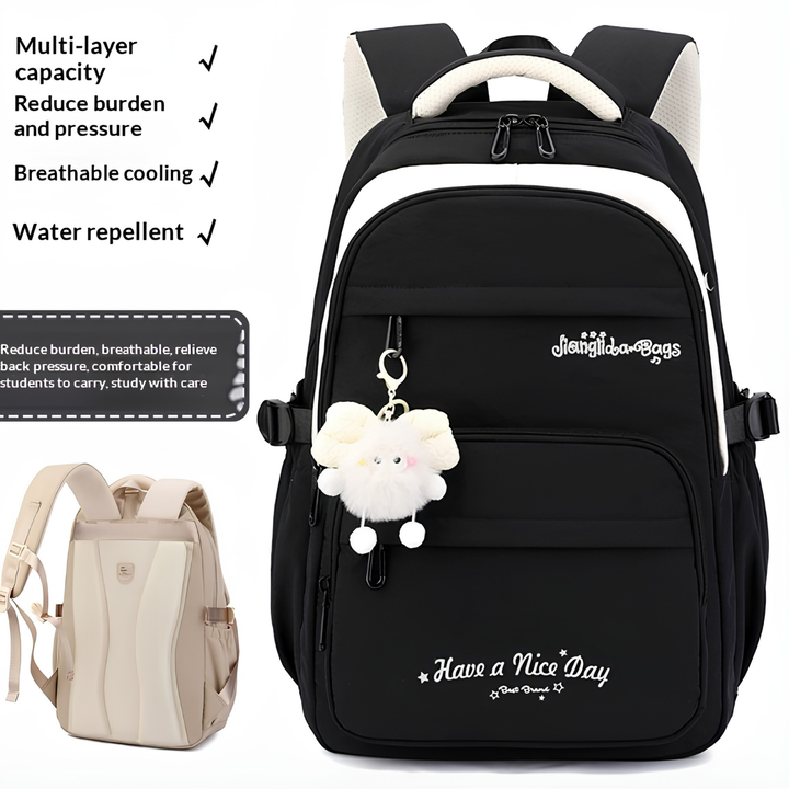 Three-piece Cartoon-print Set Backpack
