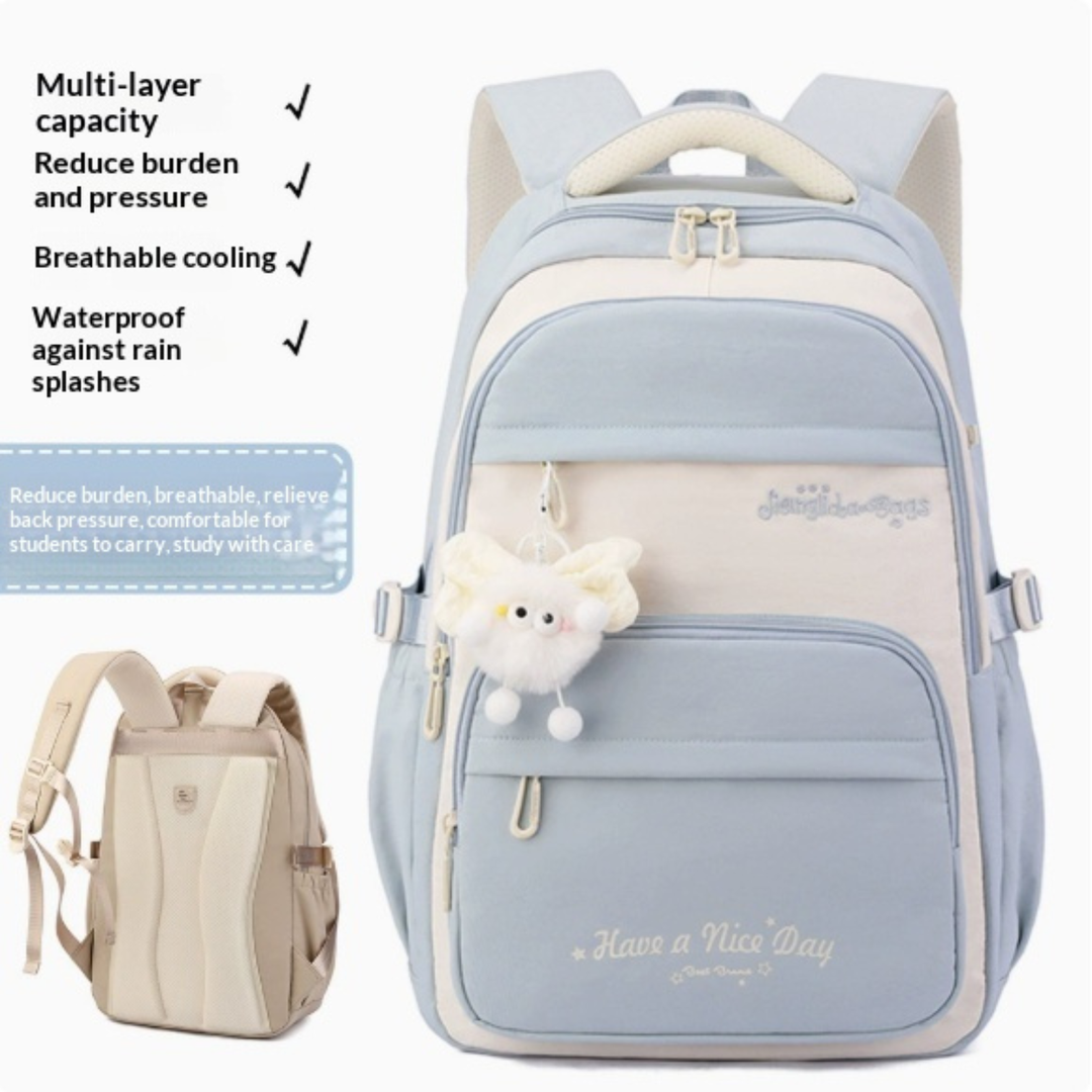 Three-piece Cartoon-print Set Backpack