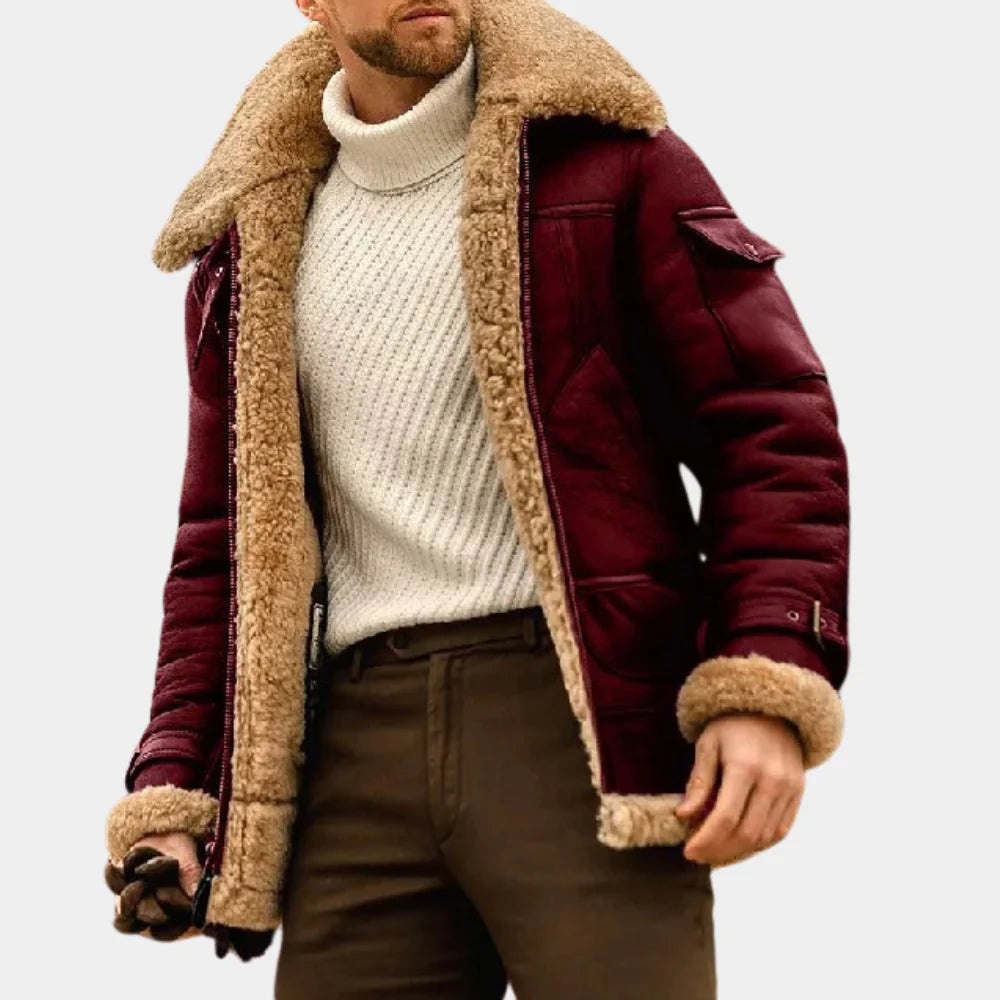 Aviator Leather Winter Jacket Timeless Warmth with a Rugged Edge
