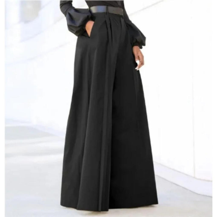 Solid-Colour Wide-Leg Women’s Trousers – Relaxed Fit