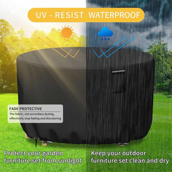 Heavy-Duty Round Outdoor Furniture Cover with Air Vent