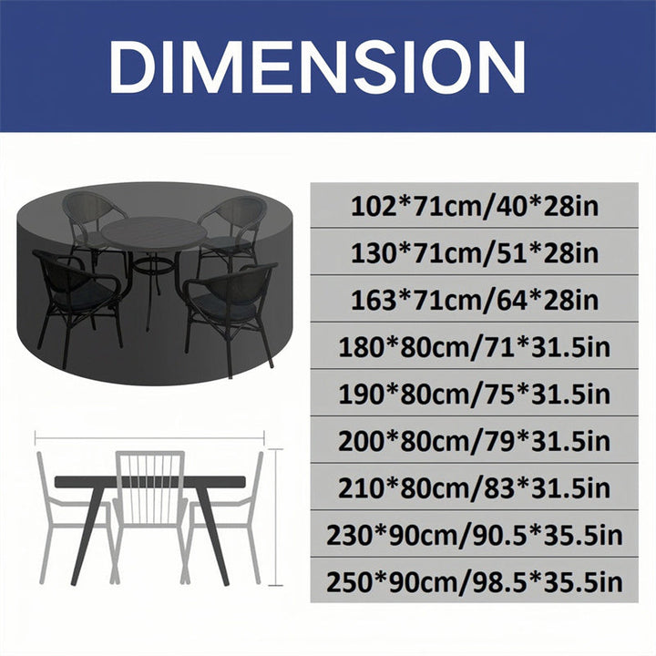 Heavy-Duty Round Outdoor Furniture Cover with Air Vent