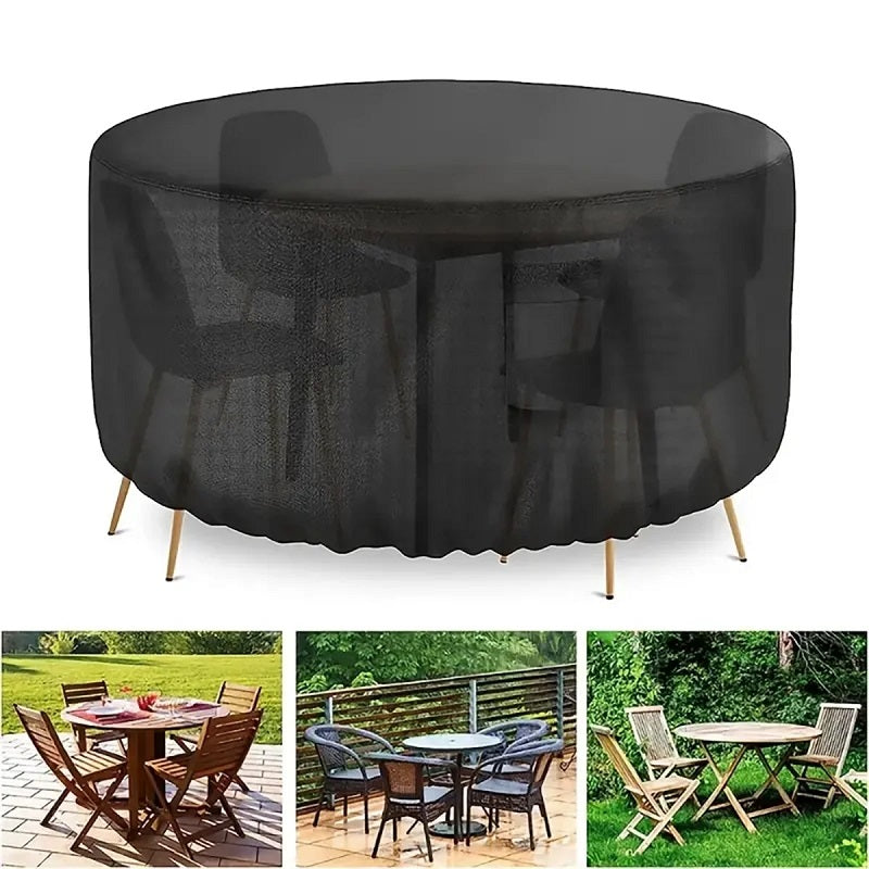 Heavy-Duty Round Outdoor Furniture Cover with Air Vent