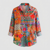 Colorful Floral Button‑Front Blouse for Women