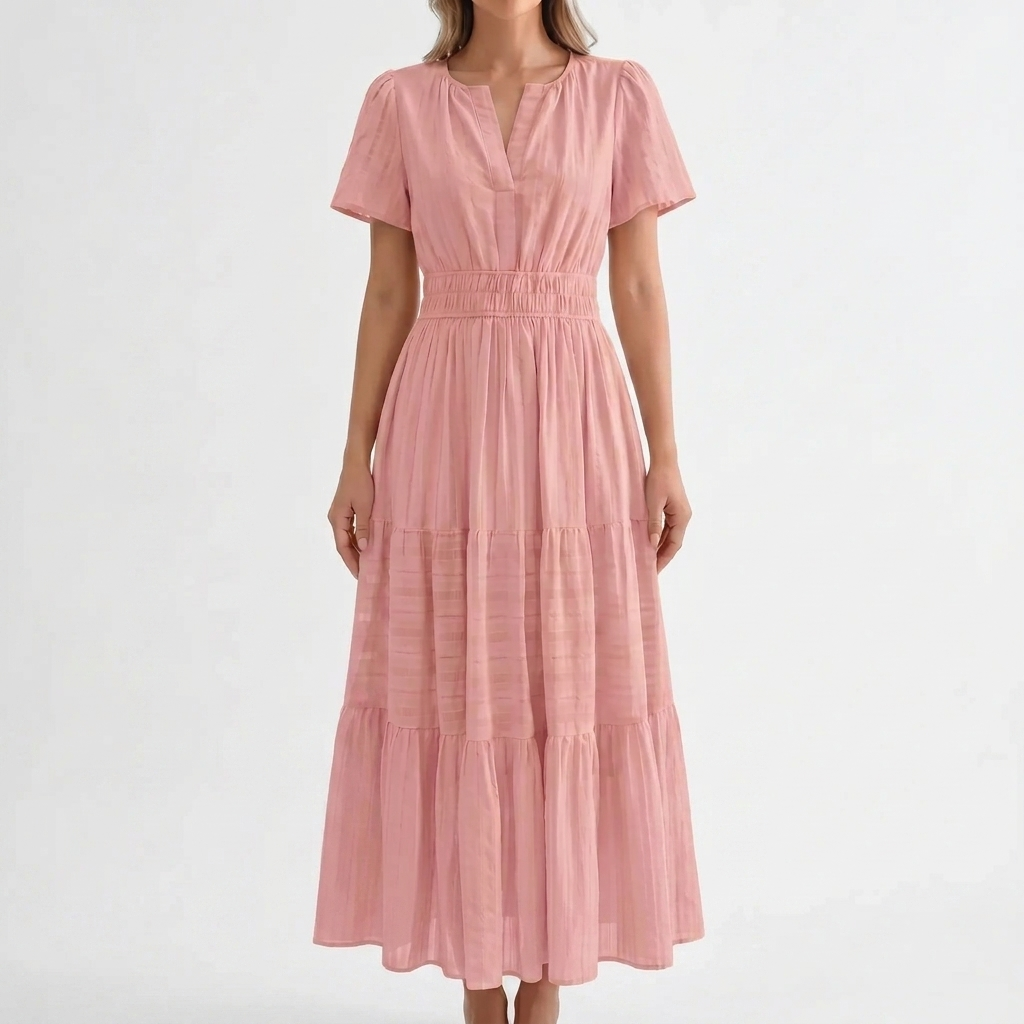Short Sleeve Midi Dress