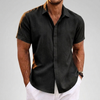 Men's Solid Colour Loose Fit Linen Blend Short Sleeve T-Shirt