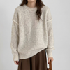 Oversized Ivory Pocket-Front Sweater – Relaxed Everyday Layer