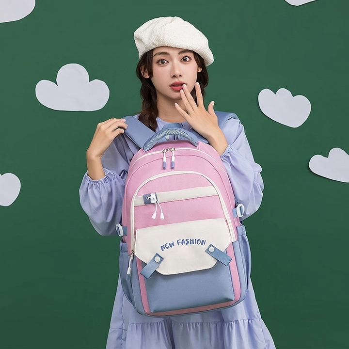New Student Schoolbag Colorful Contrast Color Schoolbag