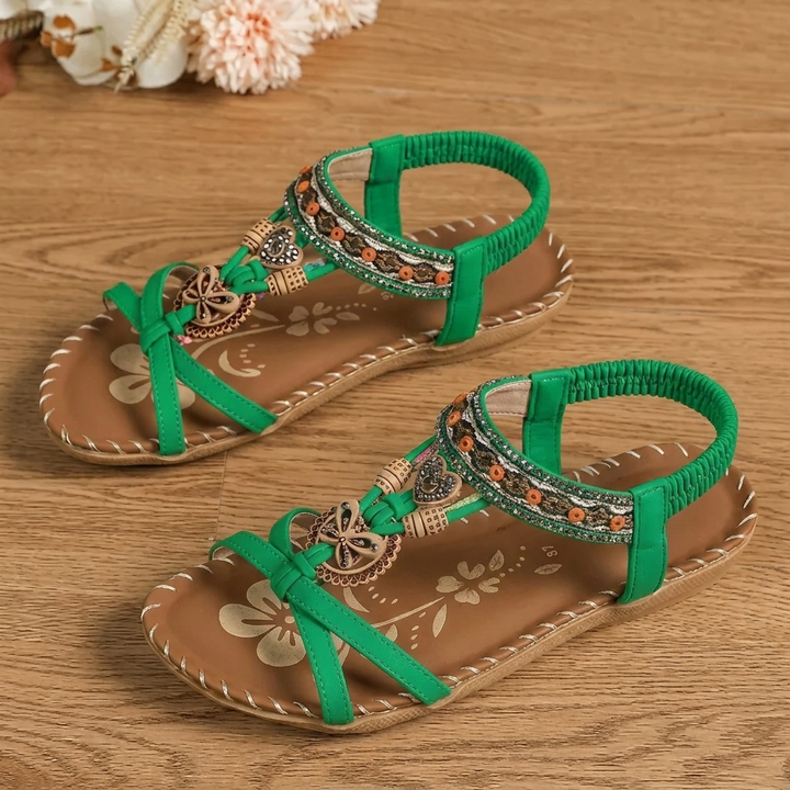 Open Toe Beach Sandals Microfiber Round Toe Elastic Band