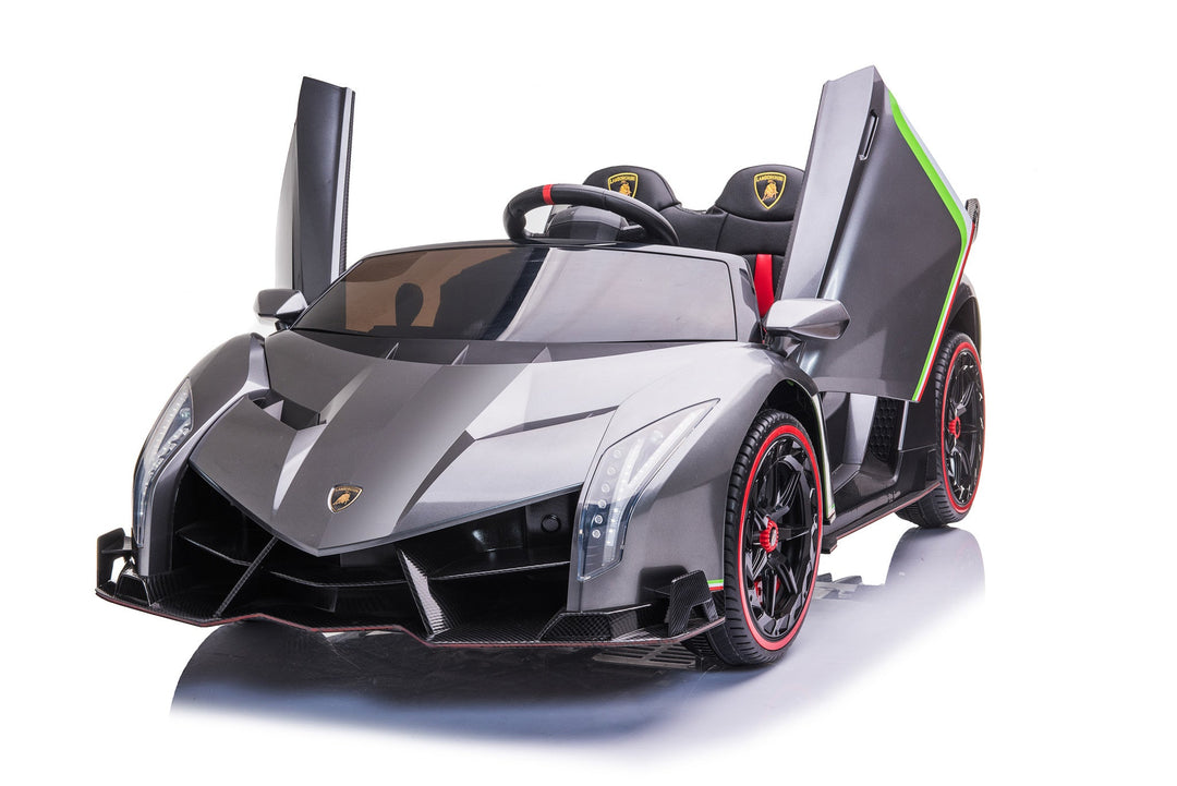 12V 2-Seater Electric Ride-On Car – Metallic Grey